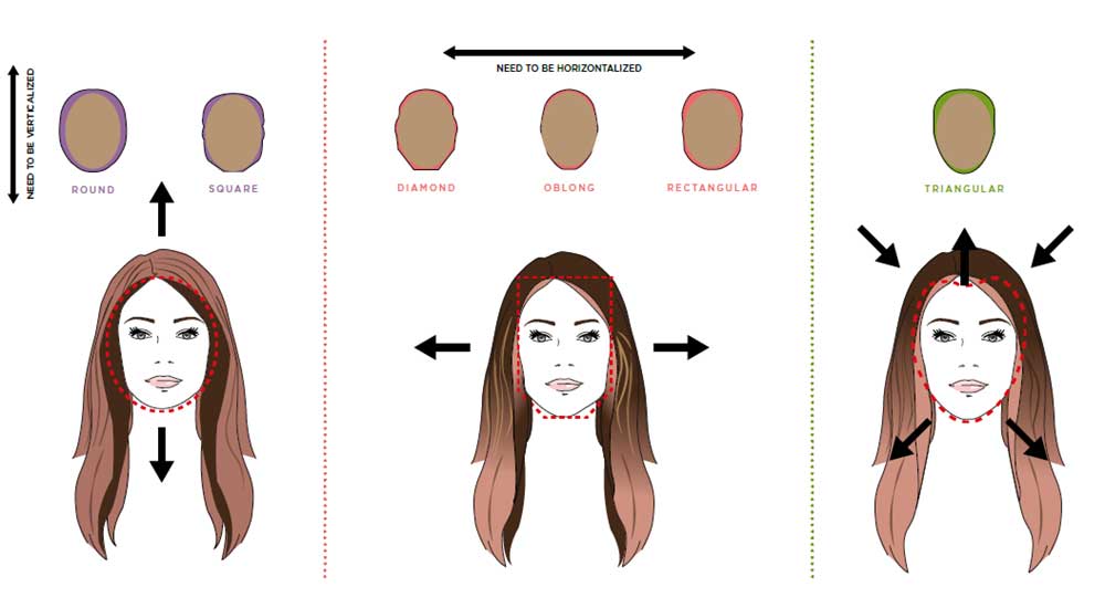 hair contouring diagram